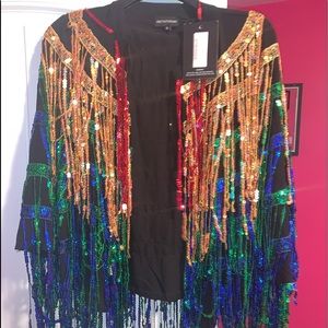 COPY - Black fringed sequin jacket